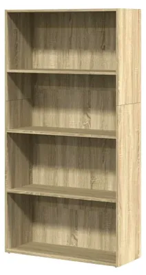 Produktbild von Bücherregal mit Stauraum, Standregal für Wohnzimmer und Büro, Aufbewahrungsregal in Sonoma-Eiche