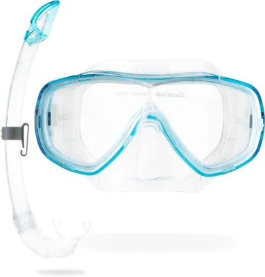 Produktbild von Tauchermaske + Schnorchel für Erwachsene Schwarz Einheitsgröße