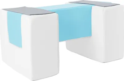 Image de Passerelle + jeu de grands blocs de mousse Passerelle + jeu de grands blocs de mousse (couleur : blanc, bleu clair, gris)