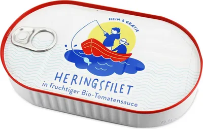 Produktbild von MSC-e Heringfilets in -Tomatensauce 200 g (120 g) – HEIN und GRAETJE