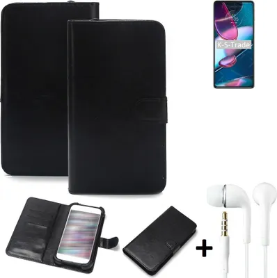 Produktbild von K-S-Trade Wallet Case Handyhülle kompatibel mit Motorola Edge 30 Pro Schutzhülle Flip cover Flipstyle Tasche Hülle Flipcover Slim Bumper schwarz +