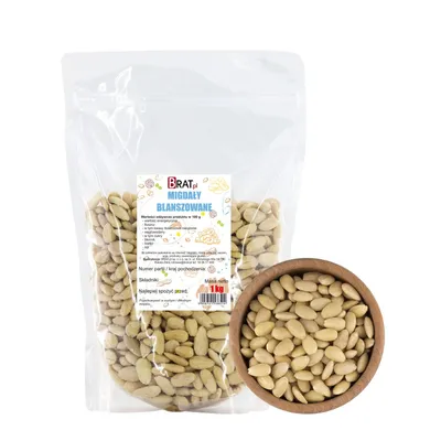 Obrázok produktu pre Blanšírované mandle 1kg Brat.pl