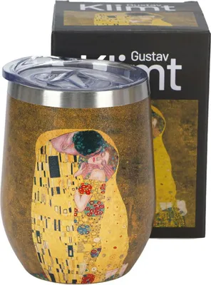 Immagine prodotto di DUO | Mug isotherme - Mug de voyage - 330 ml - Klimt Le Baiser - Mug isotherme - Acier inoxydable