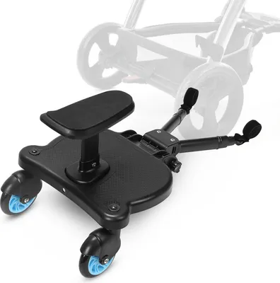Immagine prodotto di Fiqops Buggy Board con sedile Kiddyboard Passeggino Pedana Pedale ausiliario universale 360°Disegno a due ruote Blu