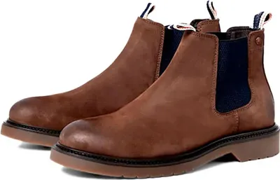 Produktbild von Jack & Jones 12140924_414_44, Stiefel, Chelsea-Stiefel, Braun, Brown Stone, Rundzeh, Gummi