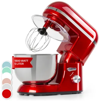 Zdjęcie produktu dla Klarstein Robot kuchenny, Maszyna do wyrabiania ciasta z misą 5L, 1800W profesjonalny robot z hakiem i trzepaczką, Uniwersalny robot z 6 biegami, Maszyna do mieszania, ugniatania i ubijania