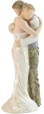 Figur Endlose Liebe, 15 cm, Harz, Weiß, Craquelé