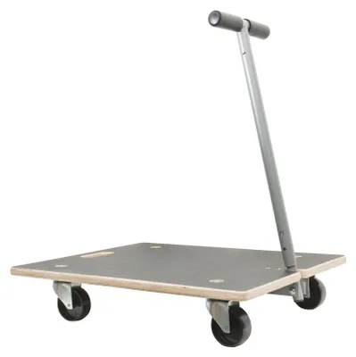 Obrázek produktu pro Walteco Transportní plošina 590x490 mm s madlem pro měkké podlahy, 18 mm překližková deska, průměr koleček 75 mm bez brzd, nosnost 350 kg,