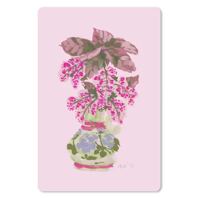 Produktbild von MuchoWow® Mauspad Mousepad Blumen - Vase - Rosa - Pflanzen 18x27 cm - Mousepads - Maus Mat - Pad - Mausunterlage
