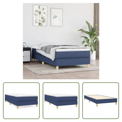 Produktbild von The Living Store Bettgestell Blau 90x200 cm Stoff