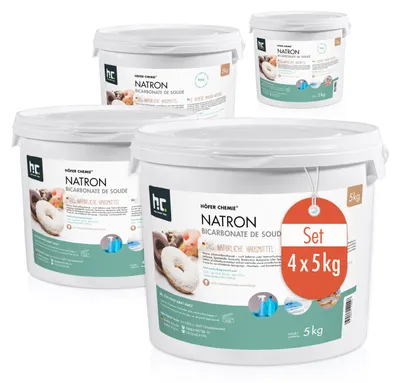 Produktbild von 4x5 kg Natron Backsoda Natriumhydrogencarbonat in Lebensmittelqualität