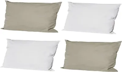 Produktbild von JACK 4x Outdoor Lounge Kissen 30x50cm viele Farben Dekokissen inkl. Füllung Wasserfest Sitzkissen Garten Stuhl, Farbe:2x Elfenbein - 2x Taupe