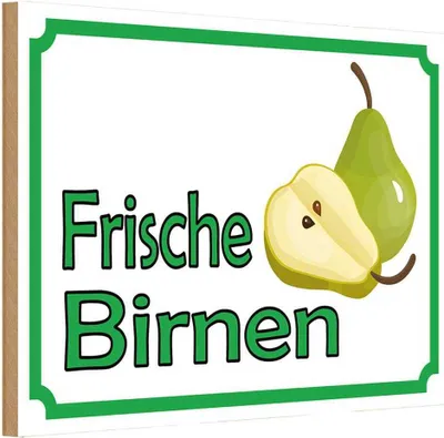 Produktbild von vianmo Holzschild 12x18 cm frische Birnen Hofladen Marktstand Laden