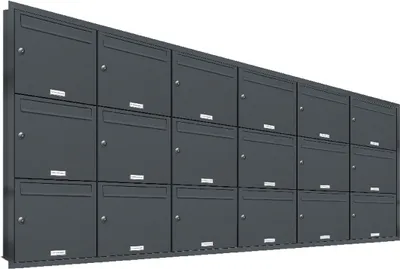 Produktbild von 18er Briefkasten Anlage Unterputz Montage RAL 7016 Anthrazit