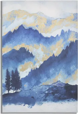 Image de Tableau Stampa 80 x 120 x 3 cm Sapin Canvas Bleu Multicolore