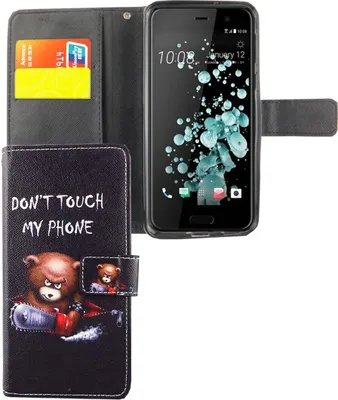 Produktbild von Handyhülle Tasche für Handy HTC U Play Schriftzug Bär mit Kettensäge
