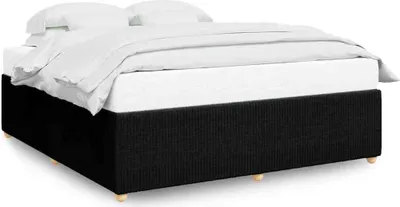Image de vidaXL Cadre de lit sans matelas noir 200x200 cm Tissu