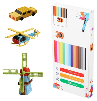 PCL Filament 1,75 mm, 500 Stück, 20 Farben, für 3D-Stifte