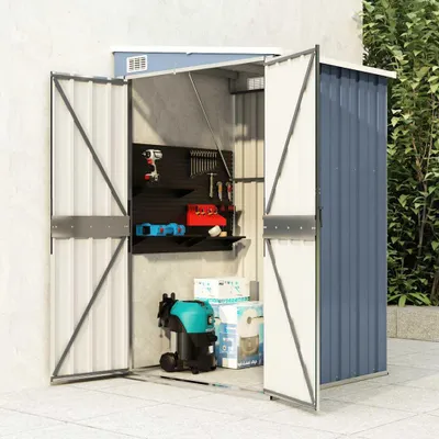 Immagine prodotto di vidaXL Capannina fissabile Grigio 118x100x178 cm Acciaio zincato