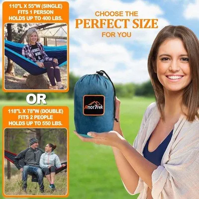 Image de Hamac de voyage léger en nylon pour le camping et la randonnée
