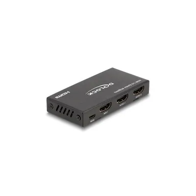 Produktbild von Delock HDMI Splitter 1 x HDMI in zu 2 x HDMI out 4K 60 Hz mit Downscaler
