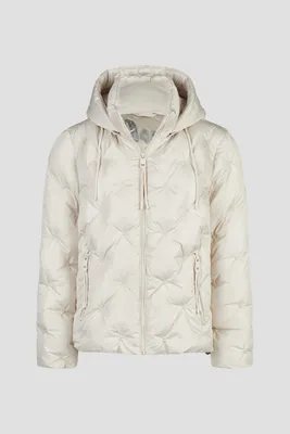 Productafbeelding van Barbara Lebek – Damen – Jacke Polar Pearls met capuchon, kleur crème – Artikelnummer: 10620062