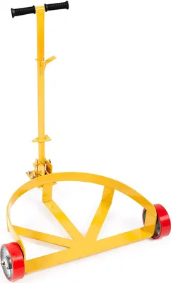 Image de Chariot pour fûts avec poignée Chariot de transport planche à roulettes 250L Chariot pour fûts Ø 620 mm Convient pour le transport de fûts jusqu'à un poids de 544kg Chariot pour fûts avec 1 roue universelle & 2 roues directionnelles