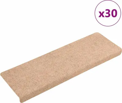 Obrázok produktu pre Schodové rohože, samolepiace, 30 ks, 65x21x4 cm, svetlohnedé, s obdĺžnikovým okrajom