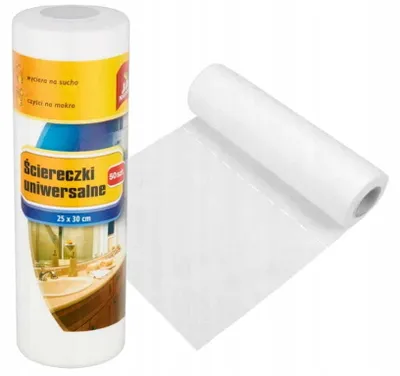 Immagine prodotto di Salviette in rotolo 50 pezzi bianco cucina bagno universale