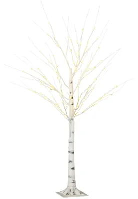 Produktbild von HOMCOM 150 cm Kunstbirke mit LED-Beleuchtung für Weihnachten Ostern Warmweiß
