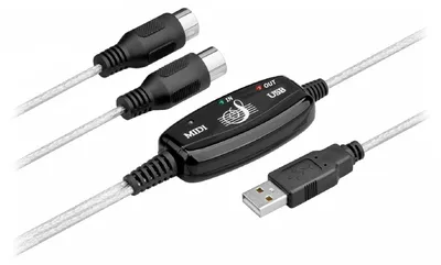 Produktbild von B60 Midi USB Kabel Interface Konverter 5 Polig In Out Midi zu USB Adapter 2m