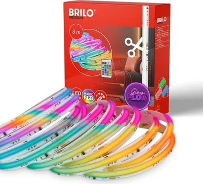 Produktbild von COB LED Stripe 3m RGB Leiste Lichtband Fernbedienung Selbstklebend Kürzbar Deko