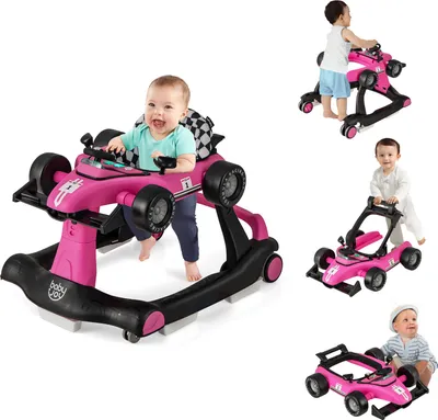 Produktbild von COSTWAY 4 in 1 Lauflernwagen mit einstellbarer Höhe & Geschwindigkeit, Baby Walker mit Musikbox & Licht, für 6–18 Monate