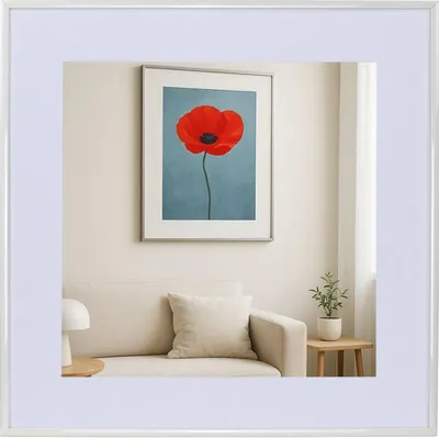 Produktbild von New Lifestyle Kunststoff Bilderrahmen mit Passepartout & Klarglas Collage Wanddeko Poster - Farbe: Weiß | Format: 50x50