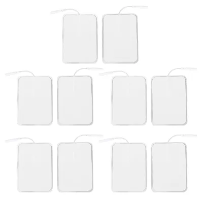 Immagine prodotto di 10 cerotti elettrodi da 7 x 10 cm, unità TENS riutilizzabile, elettrodi di ricambio, idrogel adesivo per elettroterapia, apertura 2,0 mm/0,078 pollici