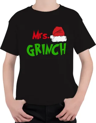 Produktbild von Mrs Grinch Familie Ehepaare Frau Partneroutfit - Weihnachten Christmas Xmas Uni Kinder T-Shirt, Schwarz, 116