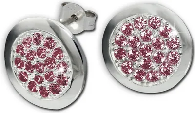 Produktbild von SilberDream pink Ohrringe Scheibe Zirkonia Damen 925 Silber Ohrstecker GSO219P