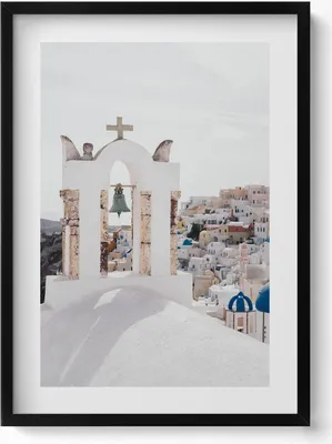 Produktbild von Architektur in Griechenland Santorin– Wandbild mit Rahmen – Gerahmtes Bild  – Wanddekoration – 50x70 cm –  Schwarz Rahmen