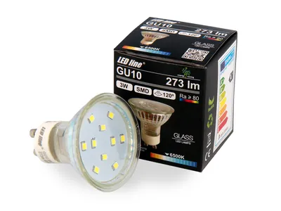 Produktbild von LED Line GU10 3W LED Leuchtmittel Kaltweiß 6500K 273 Lumen Spot Strahler Einbauleuchte Energiesparlampe Glühlampe
