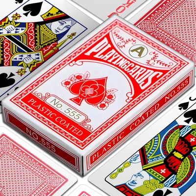 Obrázok produktu pre 54 hracích kariet Hracie karty Deck Poker Romme Canasta Bridge Skat Red Retoo