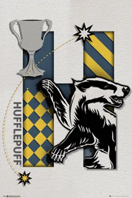 Image de Harry Potter - Poster - Logo Hufflepuff + 1 Ü-Poster taille 61x91,5cm
