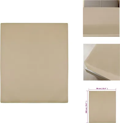 Produktbild von vidaXL Spannbettlaken Jersey Taupe 90x200 cm Baumwolle -  Bettlaken