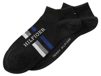 Image de Tommy Hilfiger - Chaussettes courtes pour homme NA1086 (43 EU - 47 EU) (Noir)