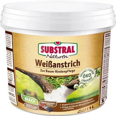Produktbild von Substral Naturen  Weißanstrich, gegen Frostschäden an Obst und Ziergehölzen, 1 Liter, 30630