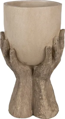 Obrázok produktu pre Clayre & Eef Kvetináč Ruky 37 cm béžová Polyresin