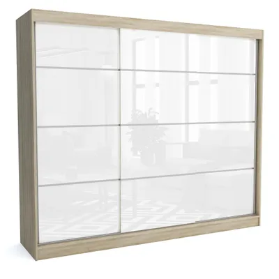 Produktbild von Kleiderschrank JULY SONOMA 250 cm – Schiebetüren, Kleiderstange & Regalböden – Moderner Schrank für Schlafzimmer & Gästezimmer
