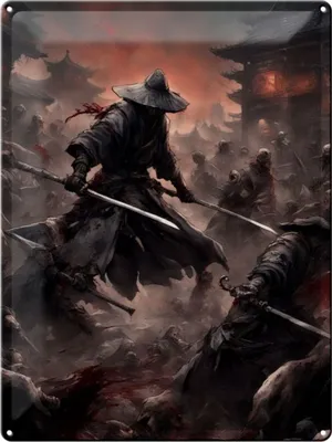 Produktbild von Blechschild 20x30cm Zombie Horden Samurai