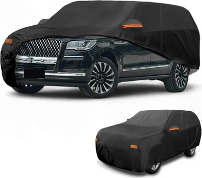 Produktbild von Autoabdeckung Wasserdicht Alle Wetter Automobil Au?en Anti-UV Sonne Regen Schutz Vollst?ndige Au?enabdeckung fš¹r Lincoln Navigator 190T-PU Schwarz mit Reflektierenden Streifen