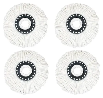 Produktbild von 4 Stück Runder Ersatz-Moppkopf 360°, Mikrofaser, 16 mm, rotierender Moppkopf, Mopptuch als Ersatzteil