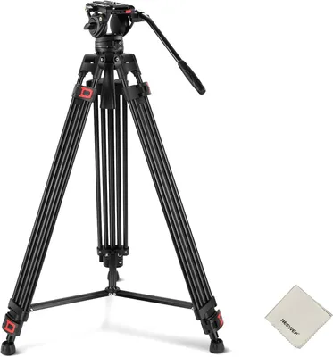 Produktbild von Stativ für Video – Kamerastativ – Fotostativ – Filmstativ – Dreibeinstativ – Flüssigkeitskopf mit Dämpfungsregelung